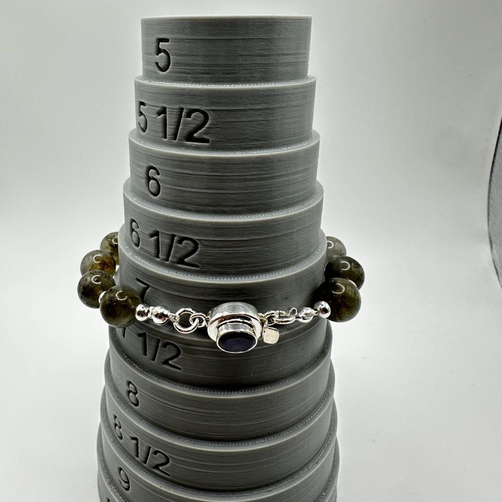 NWOT Stunning 10mm Labradorite and 925 accent beaded bracelet w/ faceted clasp!‎ - Picture 9 of 9